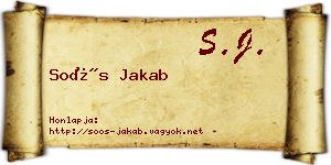 Soós Jakab névjegykártya