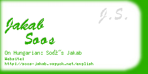 jakab soos business card